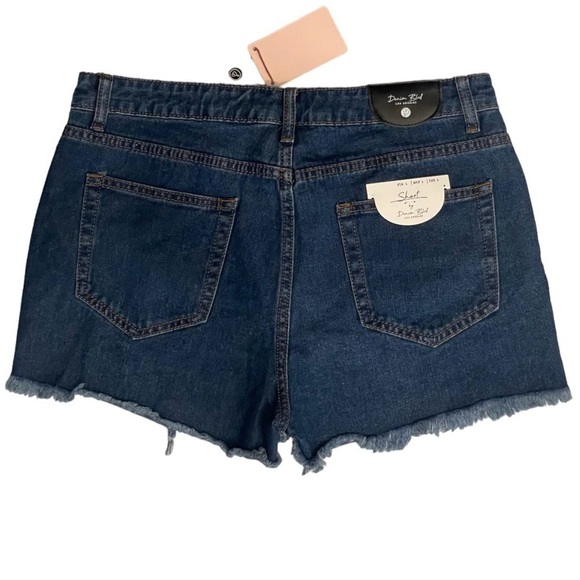Denim Blvd Distressed Frayed Hem Denim Shorts, high waisted new with tags. - Picture 3 of 14